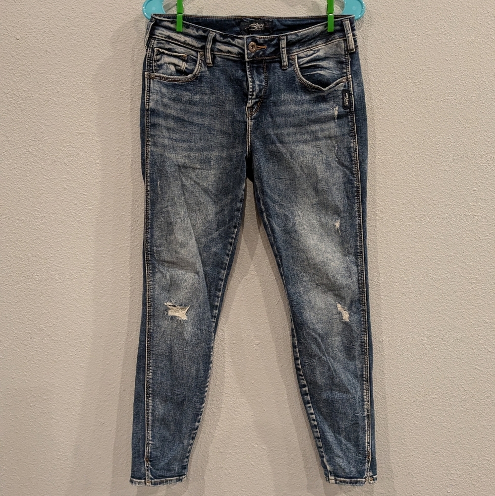 Silver Ladies Avery Ankle Skinny Jeans Size W29/L27